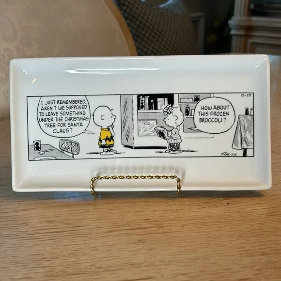 Pottery Barn Christmas Peanuts Charlie Brown Porcelain Cookie Platter - Picture 8 of 8